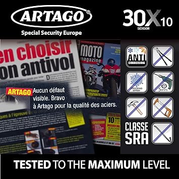 Artago 30X Disc Lock with Alarm - 10mm Pin - Sold Secure Certified -  Shop name