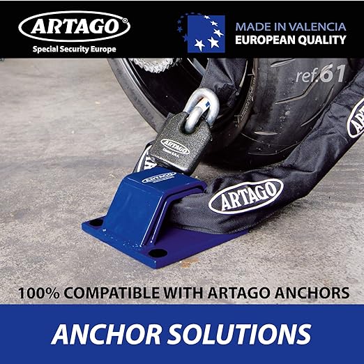 Artago 68T/B Padlock + 14.100 100cm Chain Combo-AR68T100-Security-Pyramid Motorcycle Accessories