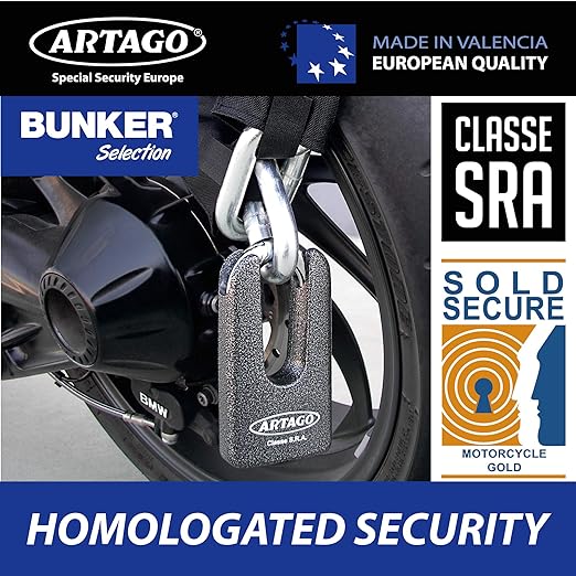 Artago 69T/B Padlock + 14.120 120cm Chain Combo - Sold Secure Certified -  Shop name
