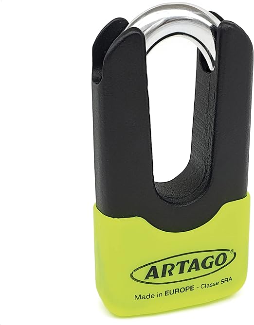 Artago 69X Padlock - Black/Yellow - 14mm Shackle-AR69X-Security-Pyramid Motorcycle Accessories