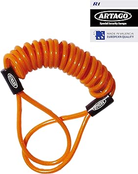 Artago Disc Lock Reminder Cable Orange-ARR1-Security-Pyramid Motorcycle Accessories