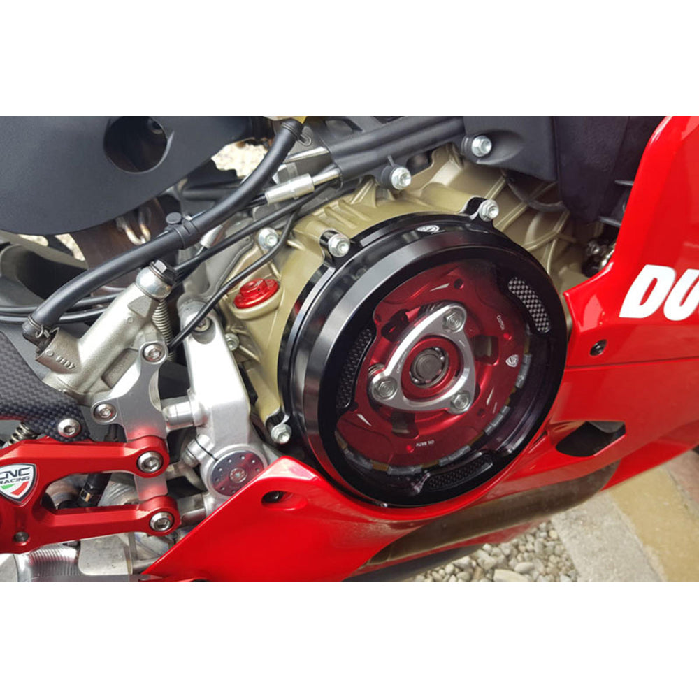 CNC Racing Clear Oil Bath Clutch Cover with Carbon Fiber Inlay for Ducati Panigale -  Shop name