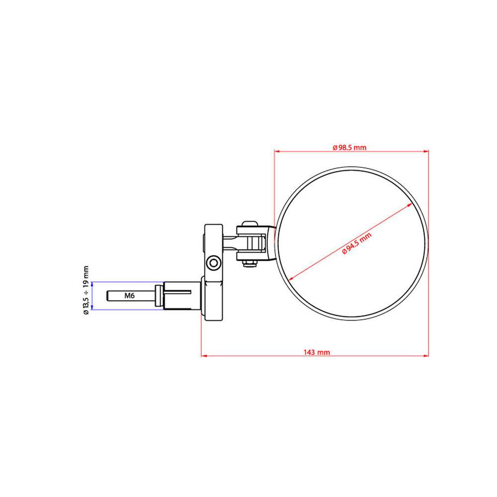 CNC Racing Bar End Mirror Rocket - Right Ø 94.5mm -  Shop name