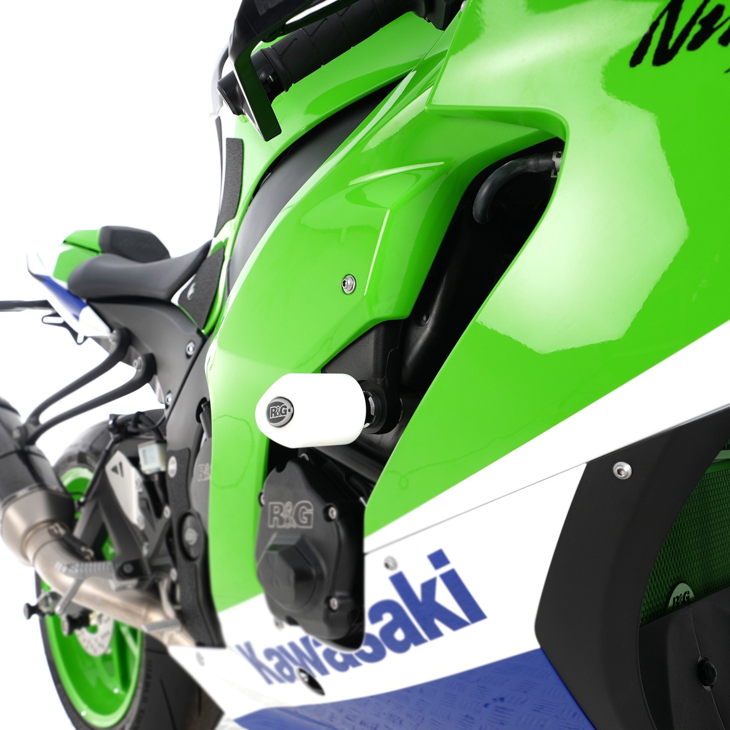 R&G Crash Protectors | White | Kawasaki ZX-10RR 2021>Current & Kawasaki ZX-10R 2011>Current