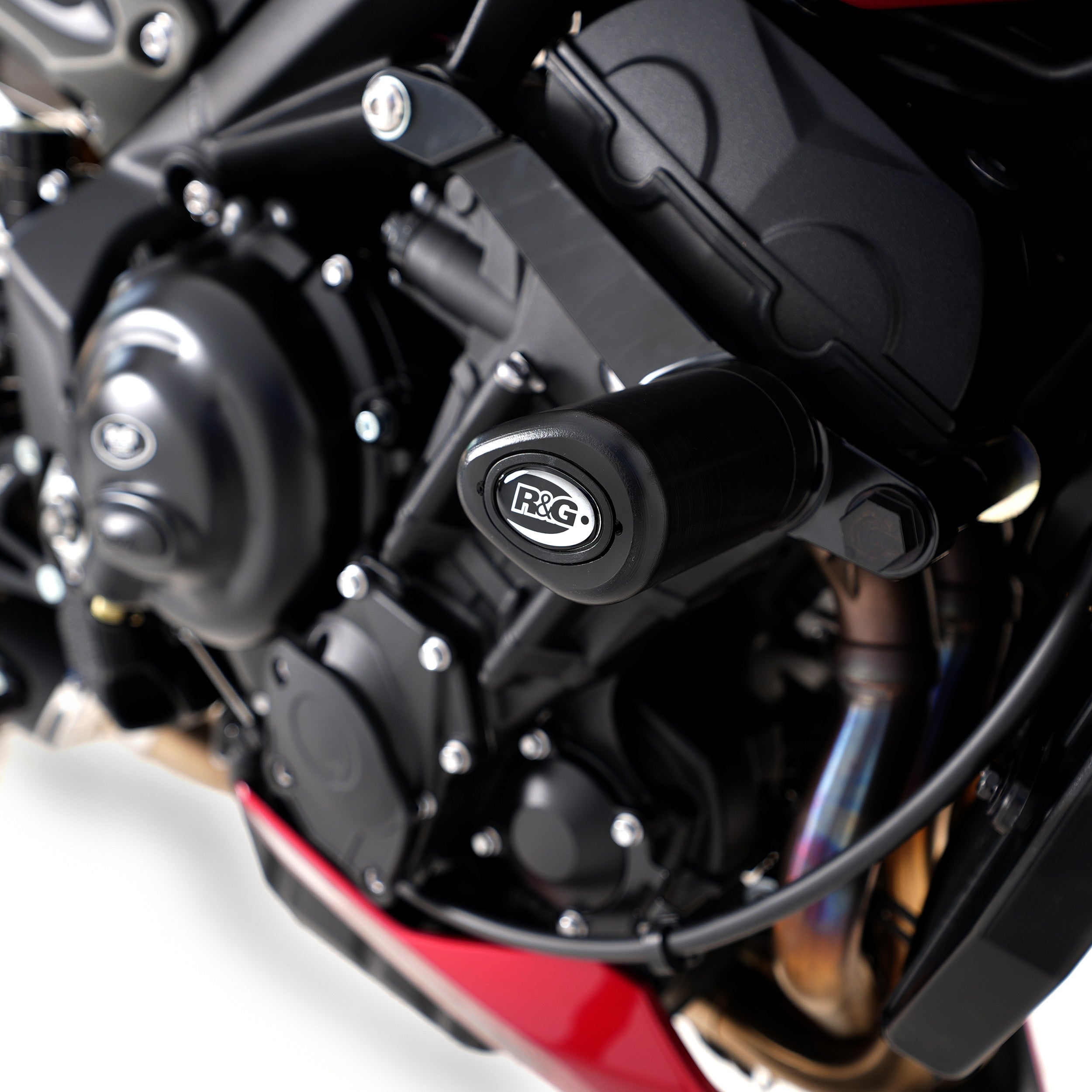 R&G Crash Protectors | Black | Triumph Street Triple 765 RS 2017>Current & Triumph Street Triple 765 R 2017>Current & Triumph Street Triple 765 S 2017>2020 & Triumph Street Triple 765 RX 2026 & Triumph Street Triple 660 S 2017>2022 -   Pyramid Motorcycle Accessories