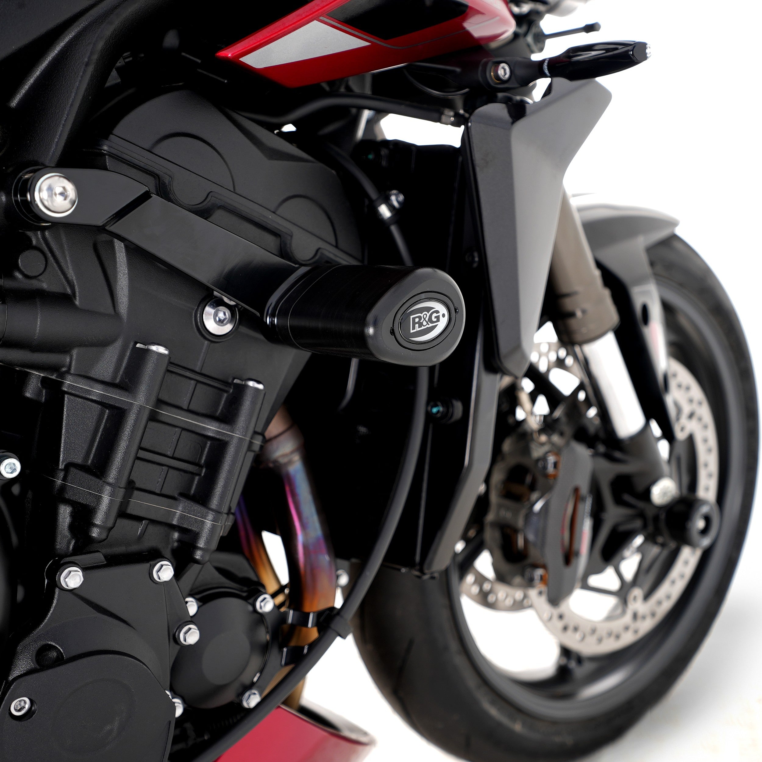 R&G Crash Protectors | Black | Triumph Street Triple 765 RS 2017>Current & Triumph Street Triple 765 R 2017>Current & Triumph Street Triple 765 S 2017>2020 & Triumph Street Triple 765 RX 2026 & Triumph Street Triple 660 S 2017>2022 -   Pyramid Motorcycle Accessories