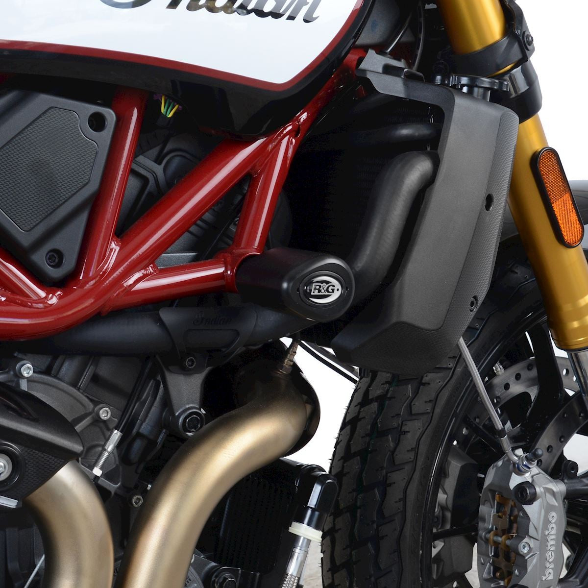 R&G Crash Protectors | White | Indian FTR 1200 S 2019>2025 & Indian FTR 1200 2019>2025