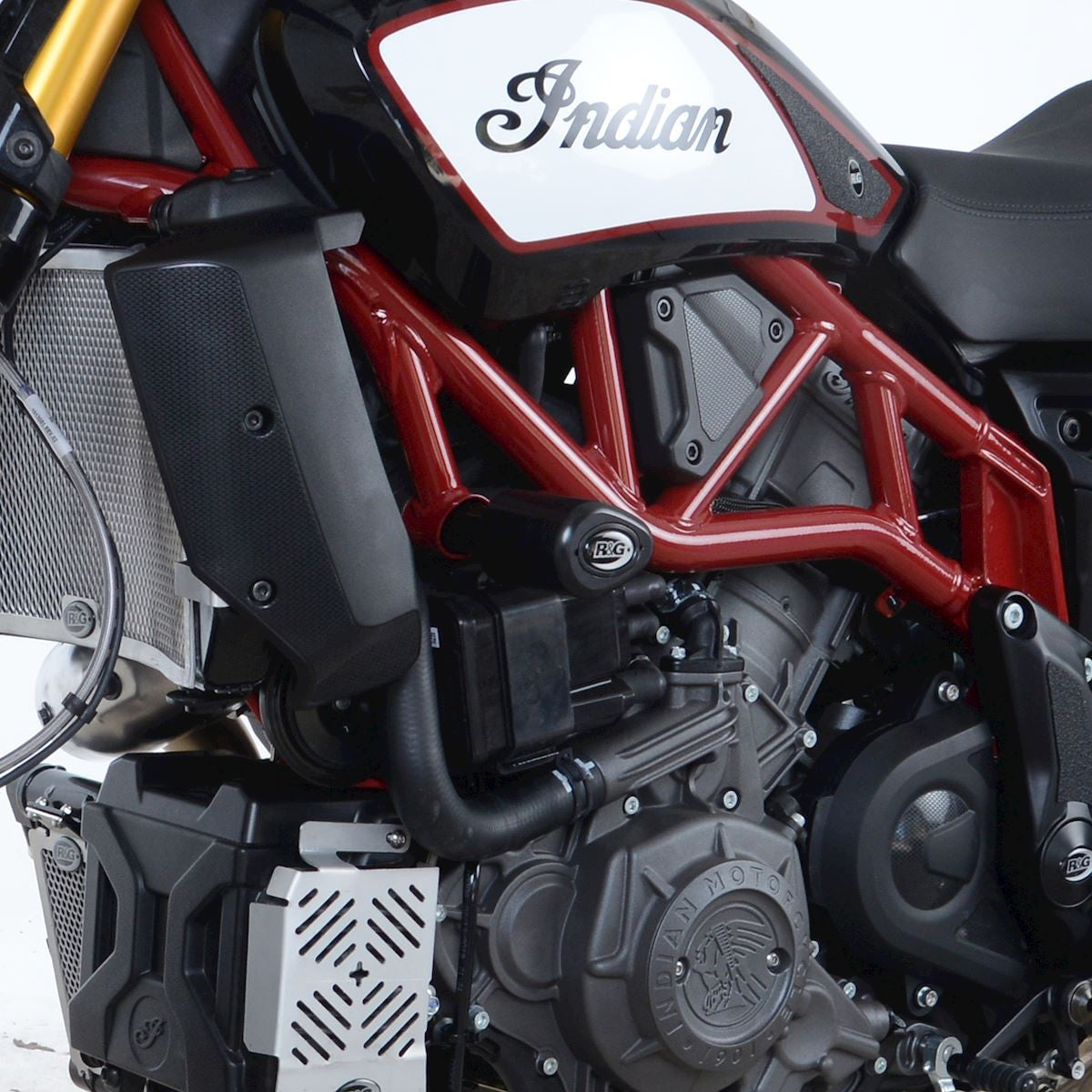 R&G Crash Protectors | White | Indian FTR 1200 S 2019>2025 & Indian FTR 1200 2019>2025