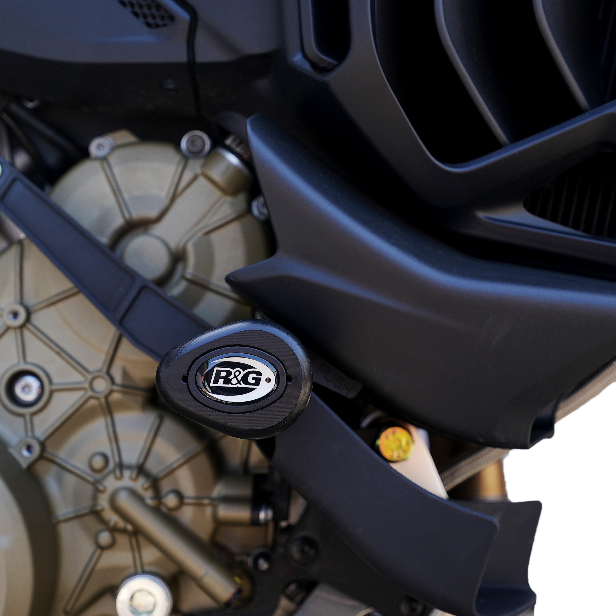 R&G Crash Protectors | Black | Ducati Multistrada V4 2021>2024 & Ducati Multistrada V4 S 2021>2024 & Ducati Multistrada V4 Rally 2023>Current -   Pyramid Motorcycle Accessories