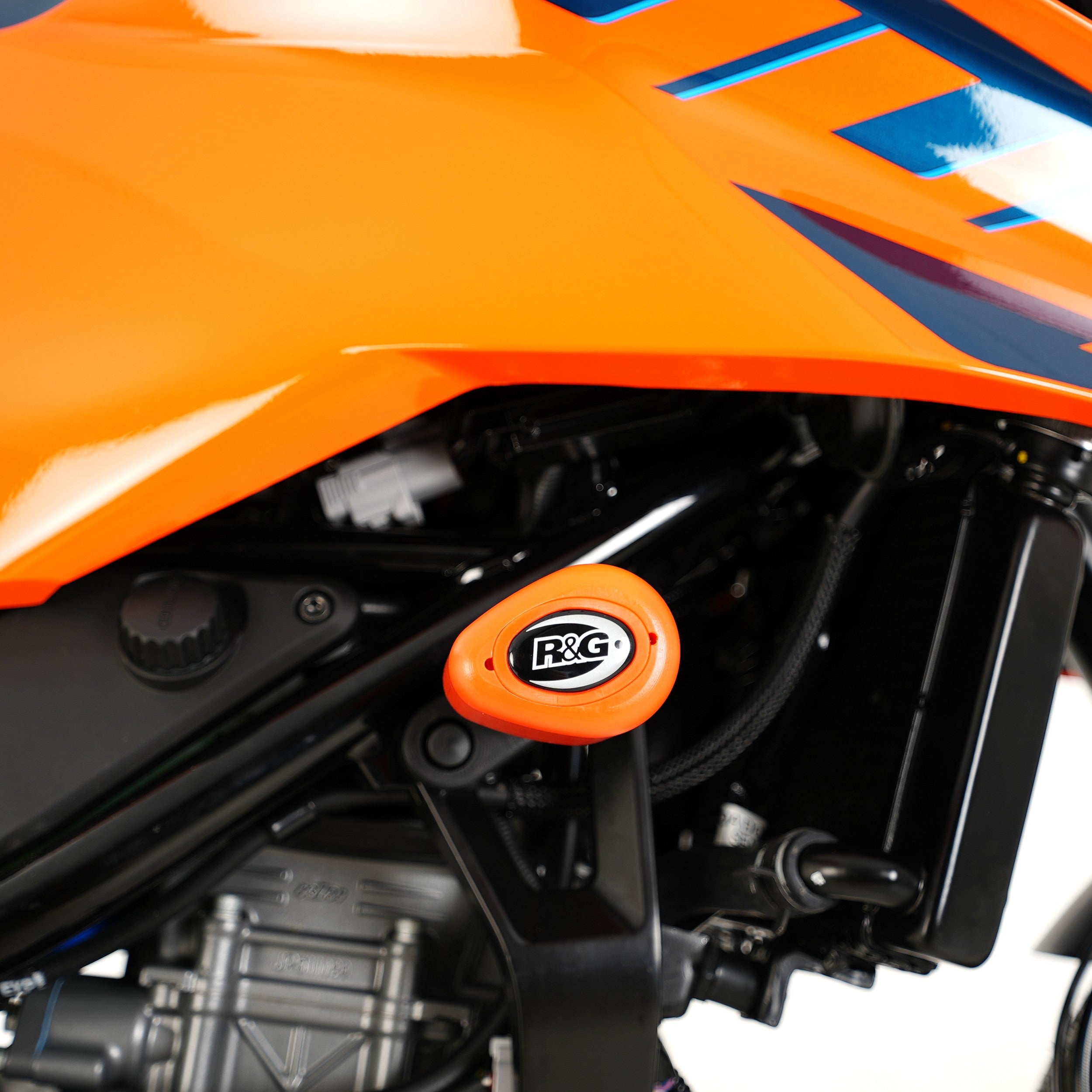 R&G Crash Protectors | Orange | KTM 390 Duke 2024>Current & KTM 125 Duke 2024>Current & KTM 250 Duke 2024>Current