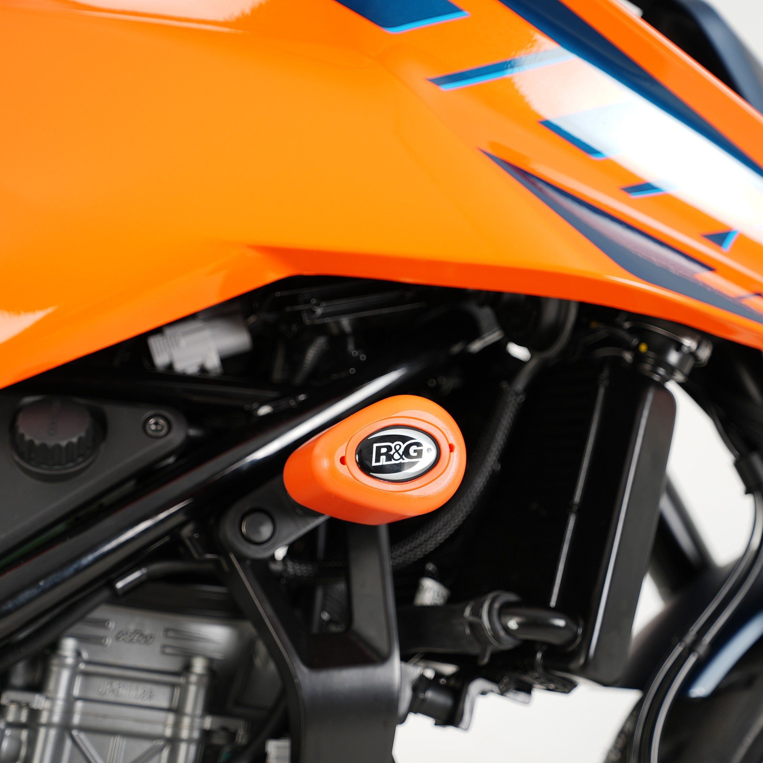 R&G Crash Protectors | Orange | KTM 390 Duke 2024>Current & KTM 125 Duke 2024>Current & KTM 250 Duke 2024>Current