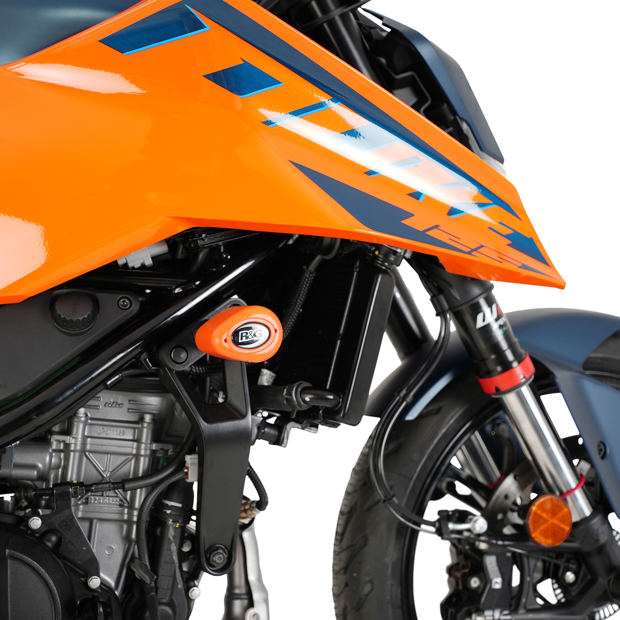 R&G Crash Protectors | Orange | KTM 390 Duke 2024>Current & KTM 125 Duke 2024>Current & KTM 250 Duke 2024>Current