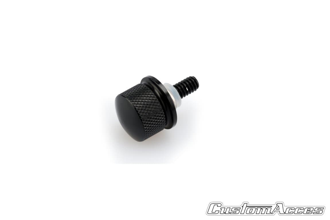 Customacces Final Seat Screw | Black | Harley Davidson Softail Fat Boy (FLFBS) 2017>2019-Screws & Fixings-Pyramid Motorcycle Accessories