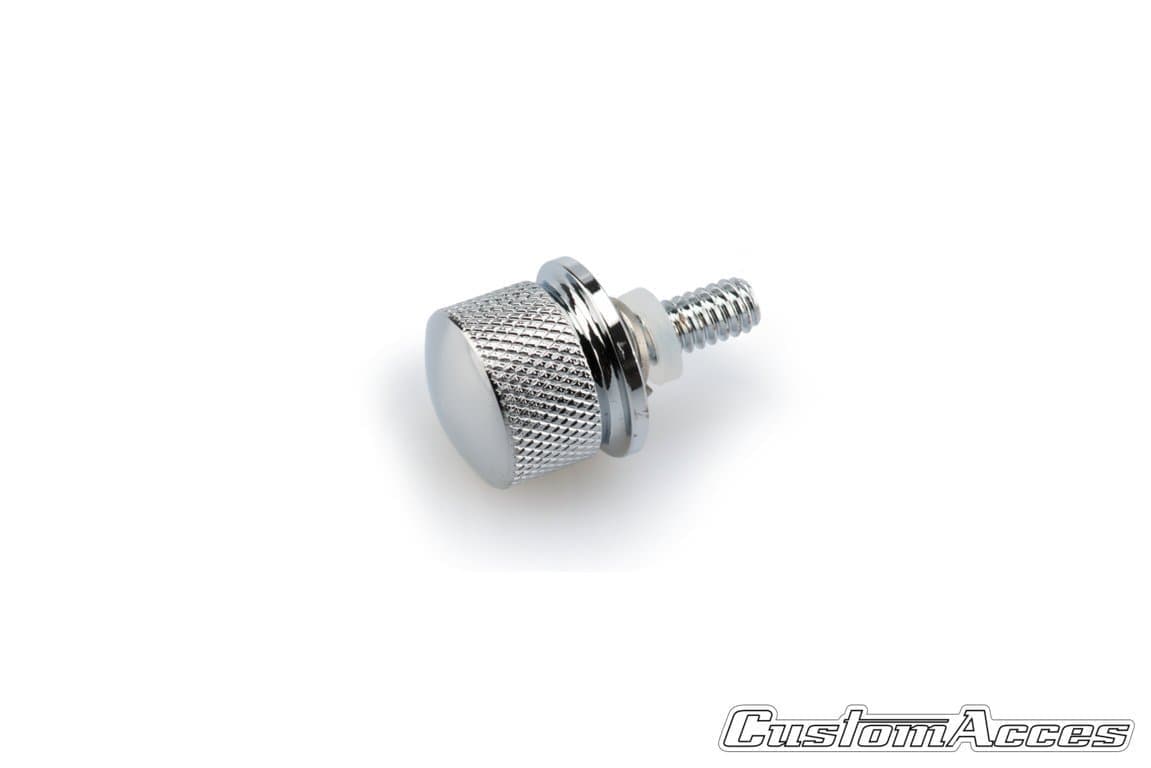 Customacces Final Seat Screw | Chrome | Harley Davidson Dyna Wide Glide (FXDWGI) 1999>2017-XTH0001J-Screws & Fixings-Pyramid Motorcycle Accessories