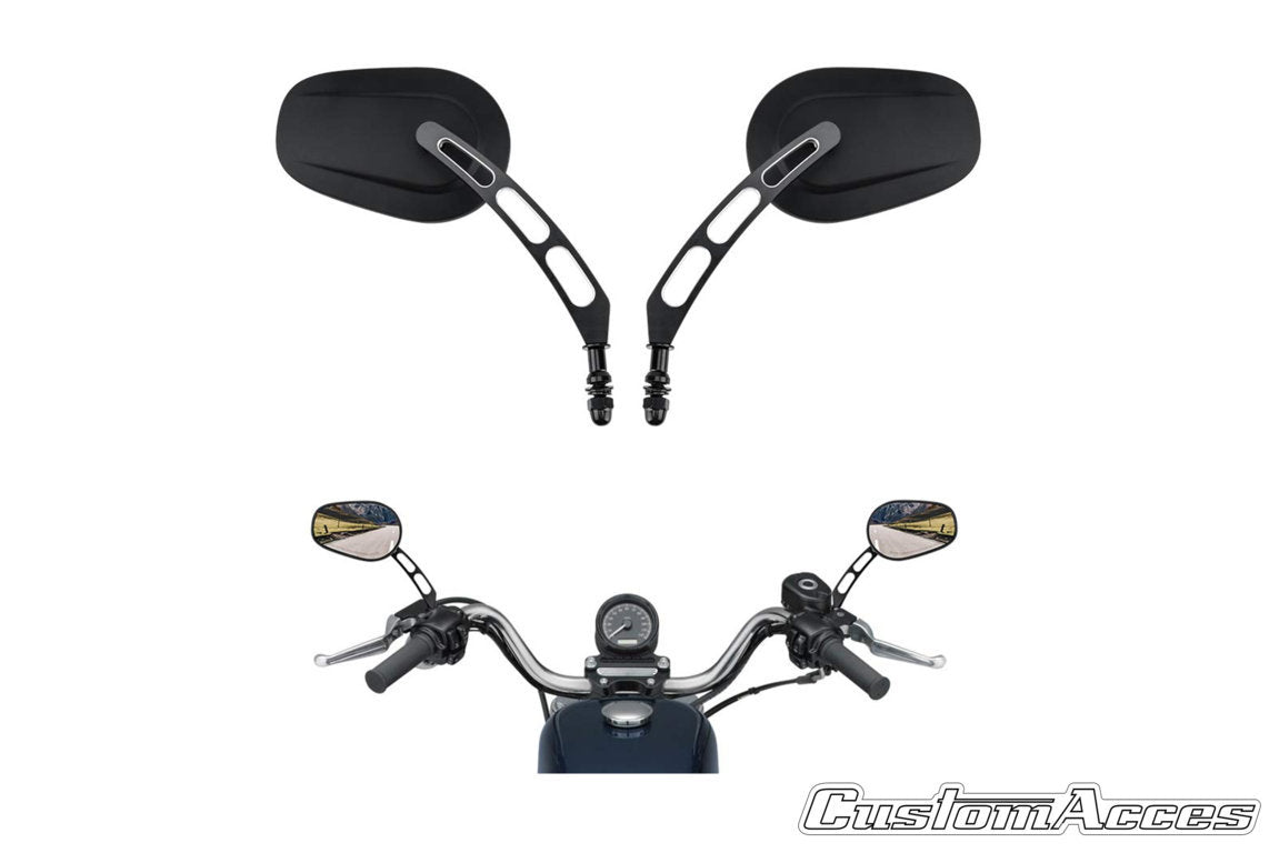 Customacces Misuri Mirrors | Black-XJR0017N-Mirrors-Pyramid Motorcycle Accessories