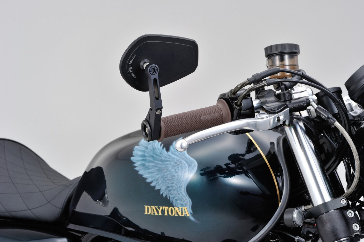 Daytona "D-MIRROR-15" Aluminium Flat Bar End Mirror Black -  Shop name