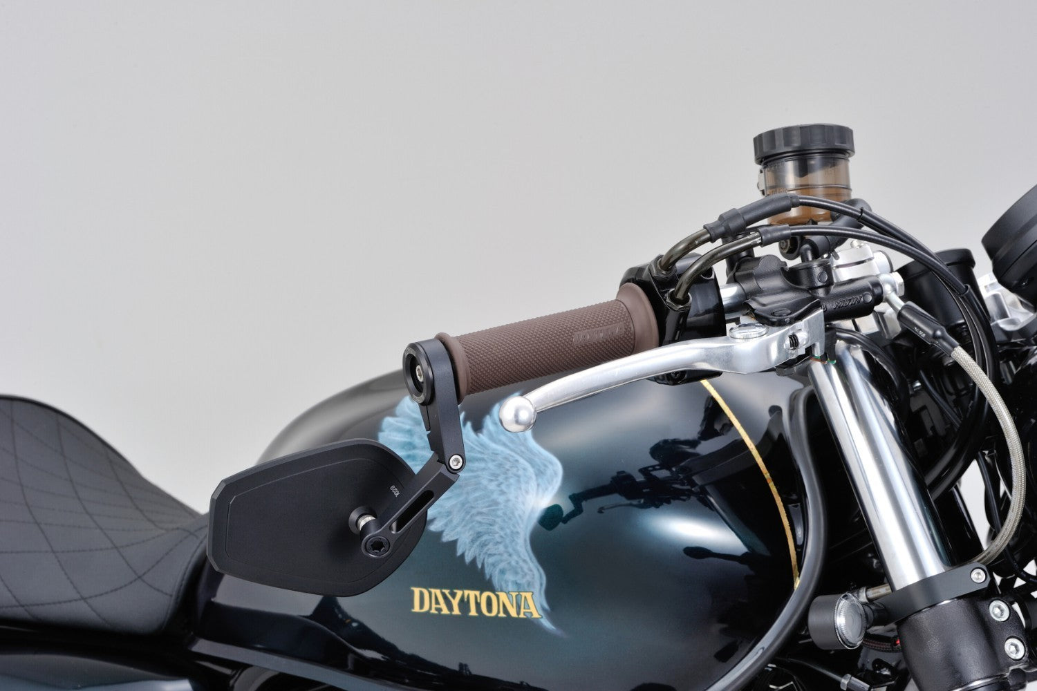 Daytona "D-MIRROR-15" Aluminium Flat Bar End Mirror Black -  Shop name