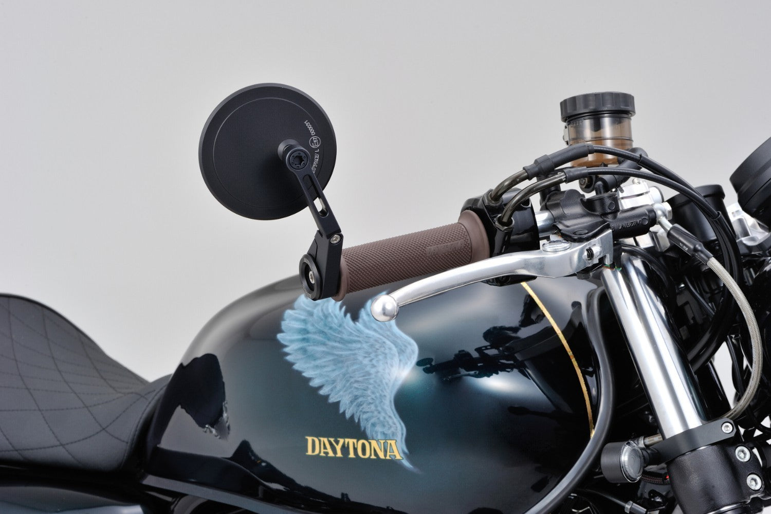 Daytona "D-MIRROR-17" Aluminium Flat Bar End Mirror Black -  Shop name