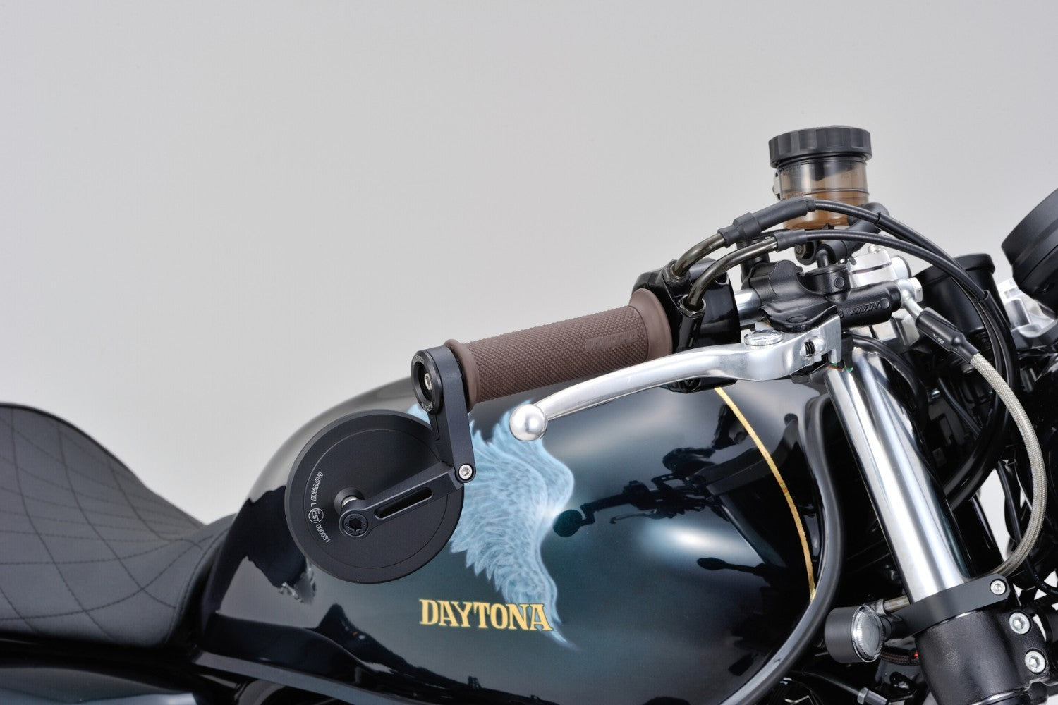 Daytona "D-MIRROR-17" Aluminium Flat Bar End Mirror Black -  Shop name