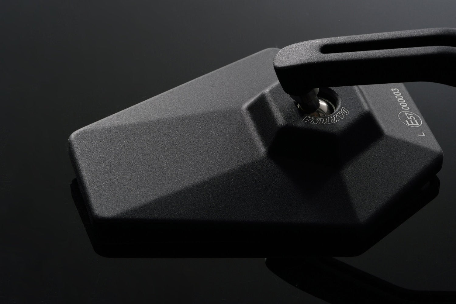 Daytona "D-MIRROR-4" Aluminium Bar End Mirror Black Hexagon-Mirrors-Pyramid Motorcycle Accessories
