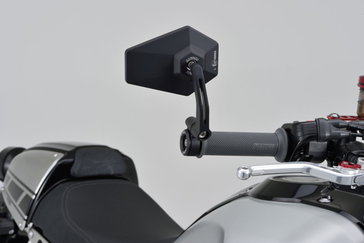 Daytona "D-MIRROR-4" Aluminium Bar End Mirror Black Hexagon-Mirrors-Pyramid Motorcycle Accessories