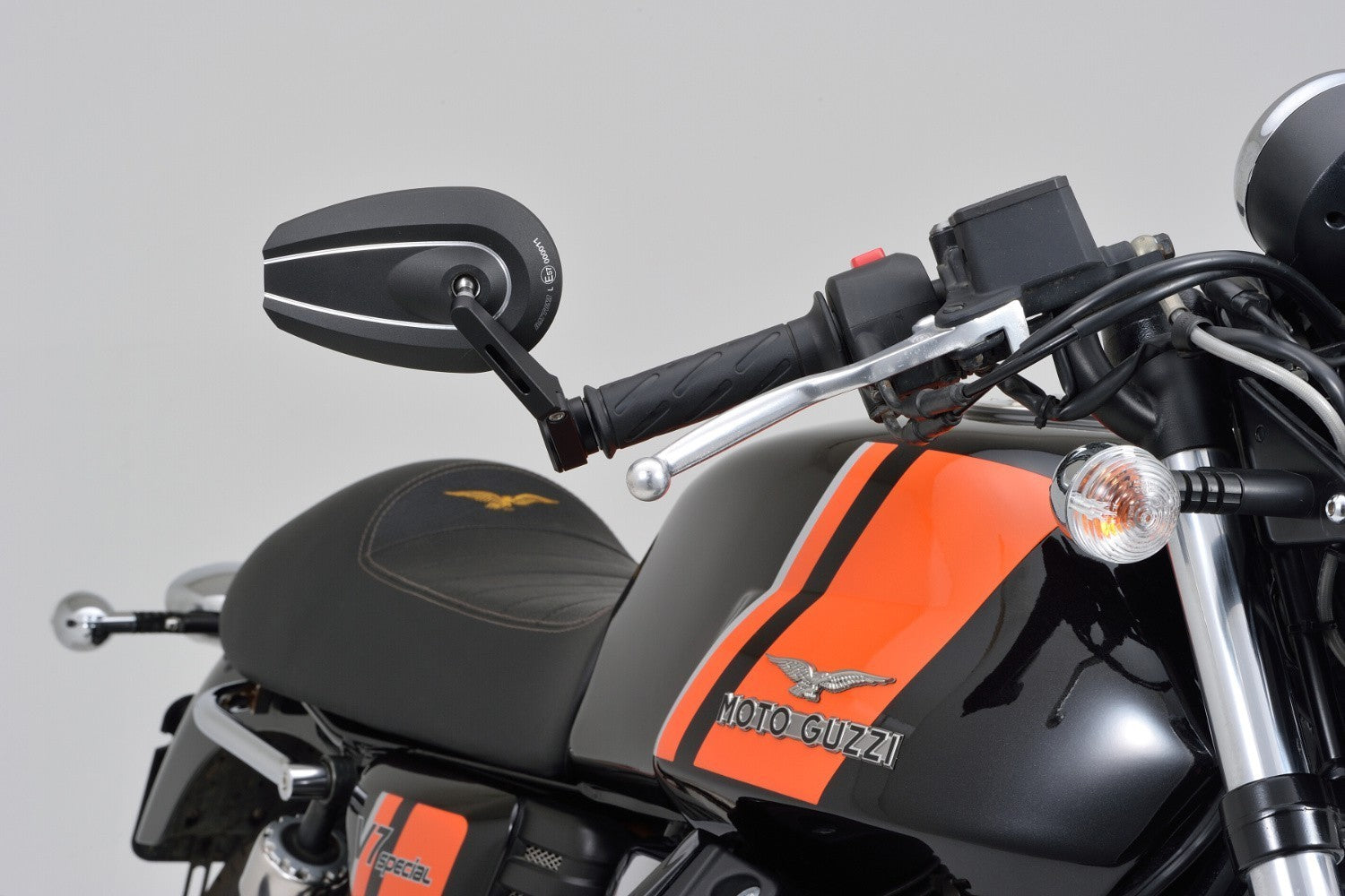 Daytona "D-MIRROR-6" Aluminium Bar End Mirror Black Short Type-U-Mirrors-Pyramid Motorcycle Accessories