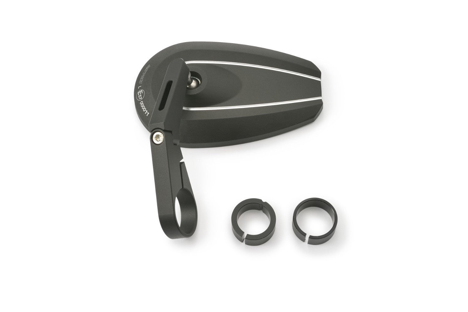 Daytona "D-MIRROR-6" Aluminium Bar End Mirror Black Short Type-U-Mirrors-Pyramid Motorcycle Accessories