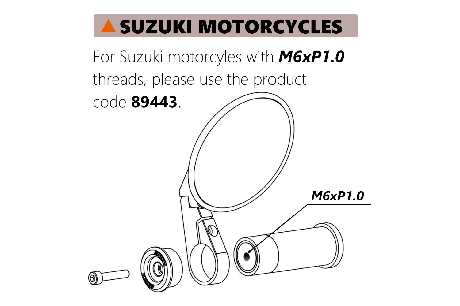 Daytona "D-MIRROR" Bar End Mirror Adapter Suzuki Black -  Shop name