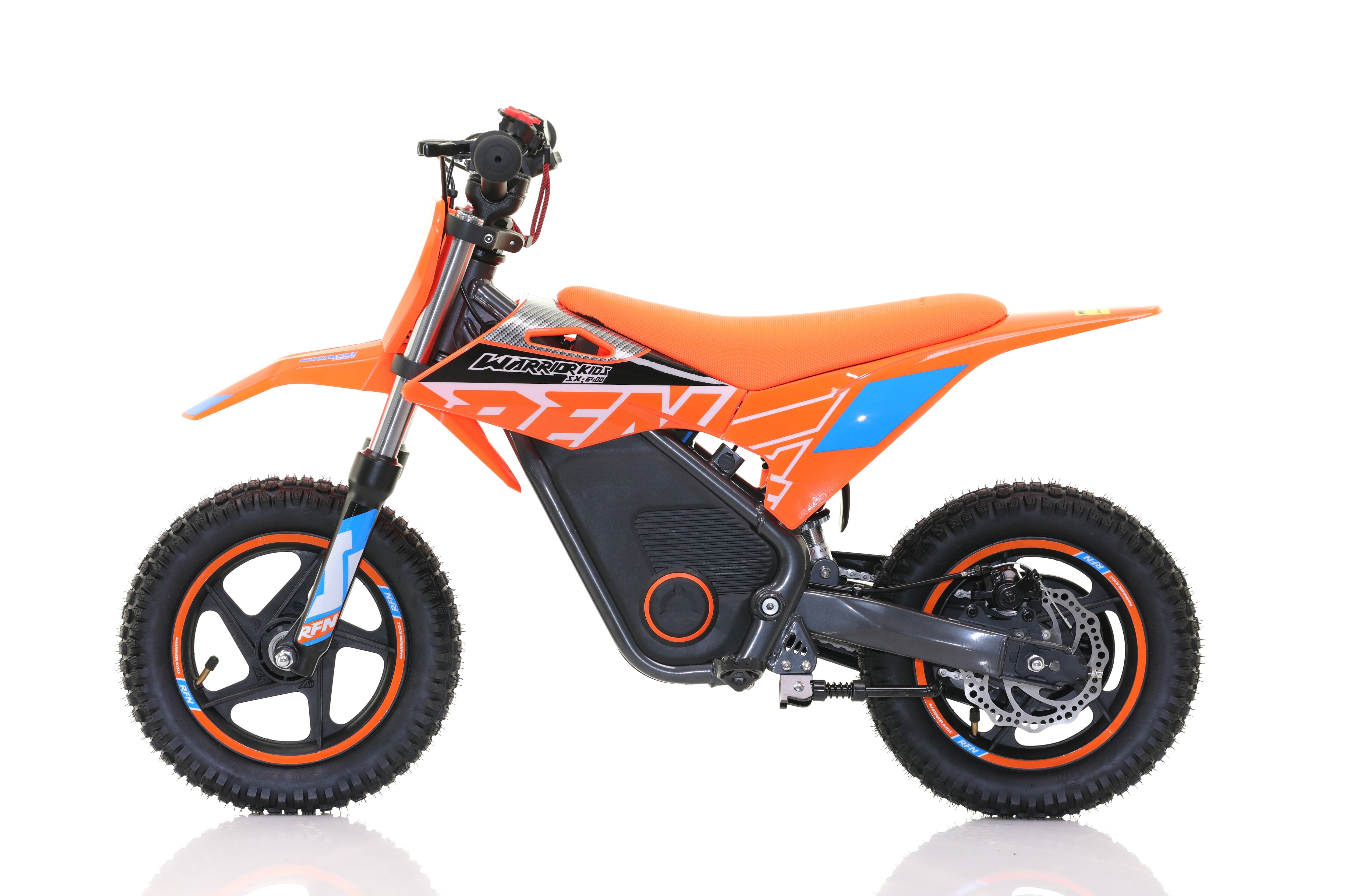 RFN Warrior SX-E400 12-inch Kids Electric MX Bike | Orange/Blue