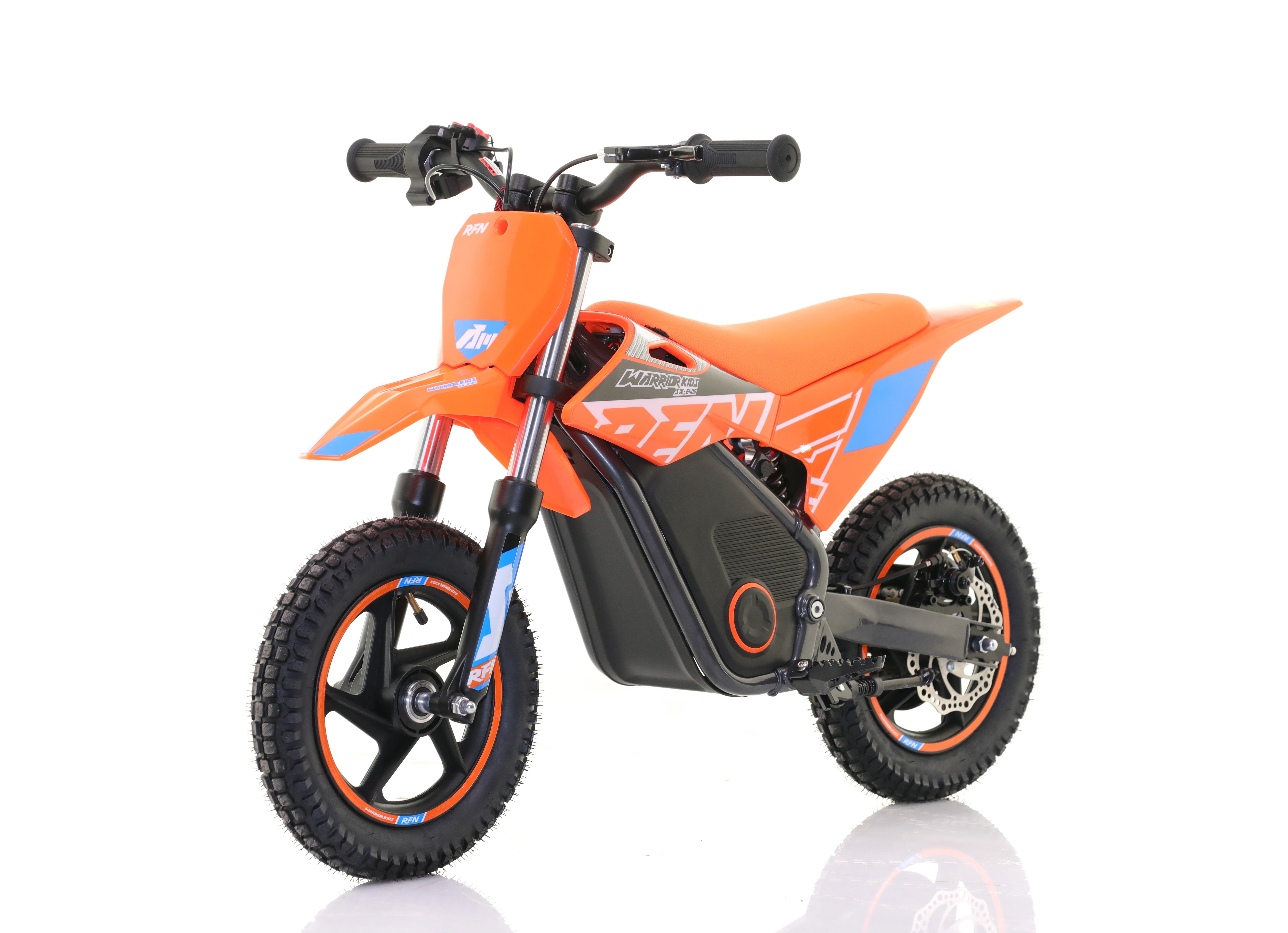 RFN Warrior SX-E400 12-inch Kids Electric MX Bike | Orange/Blue