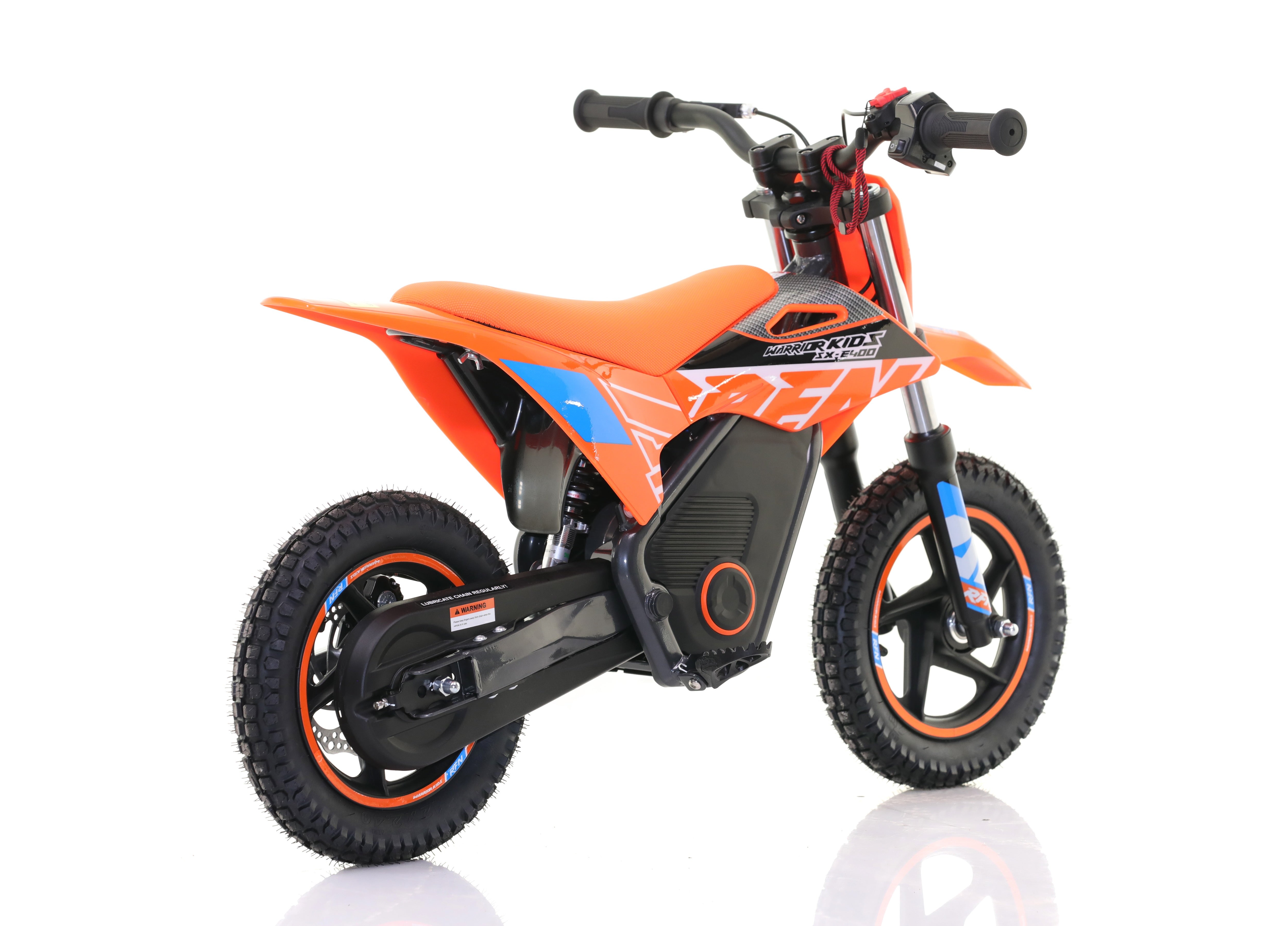 RFN Warrior SX-E400 12-inch Kids Electric MX Bike | Orange/Blue