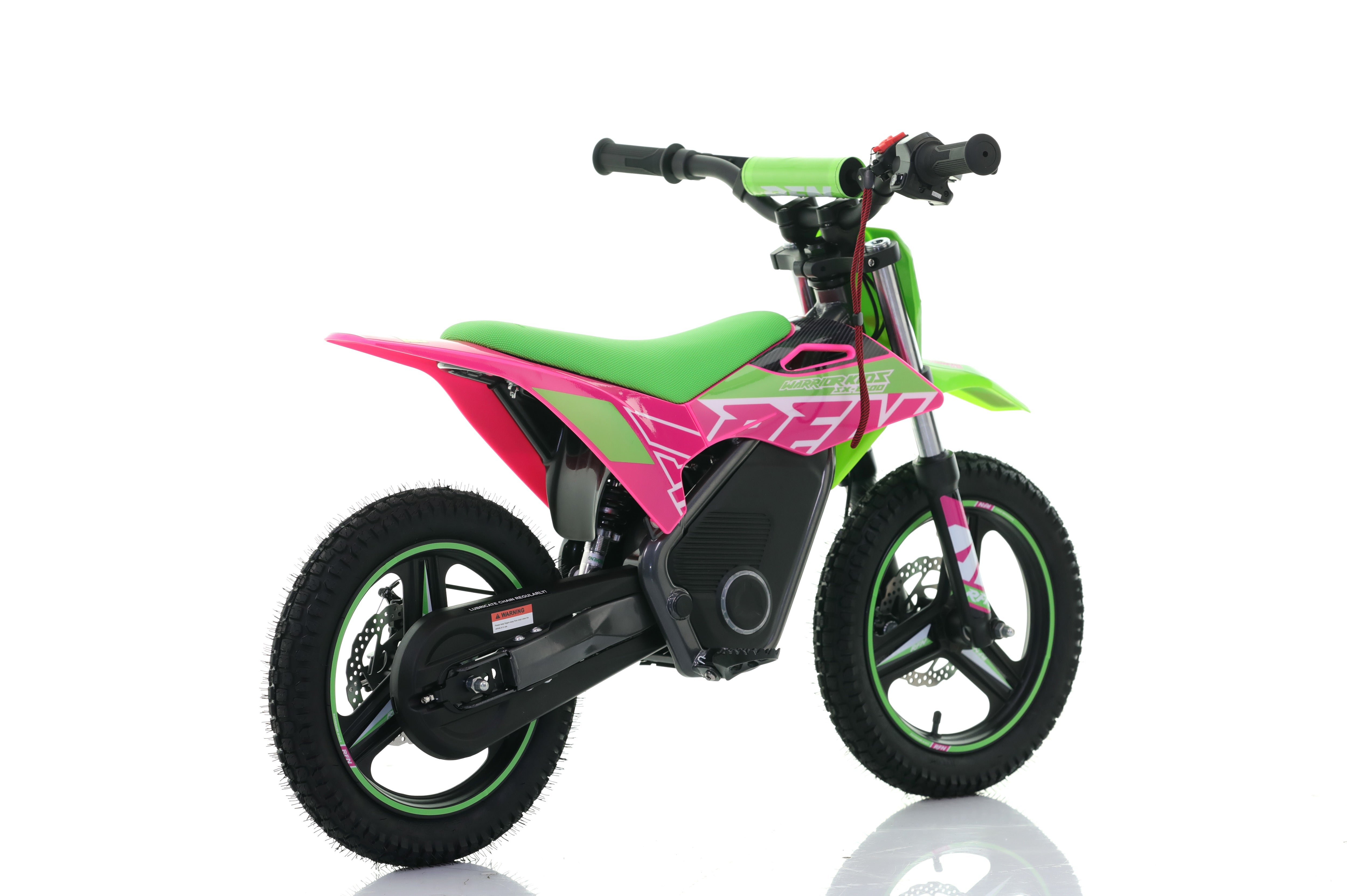 RFN Warrior SX-E500 14-inch Kids Electric MX Bike | Green/Pink