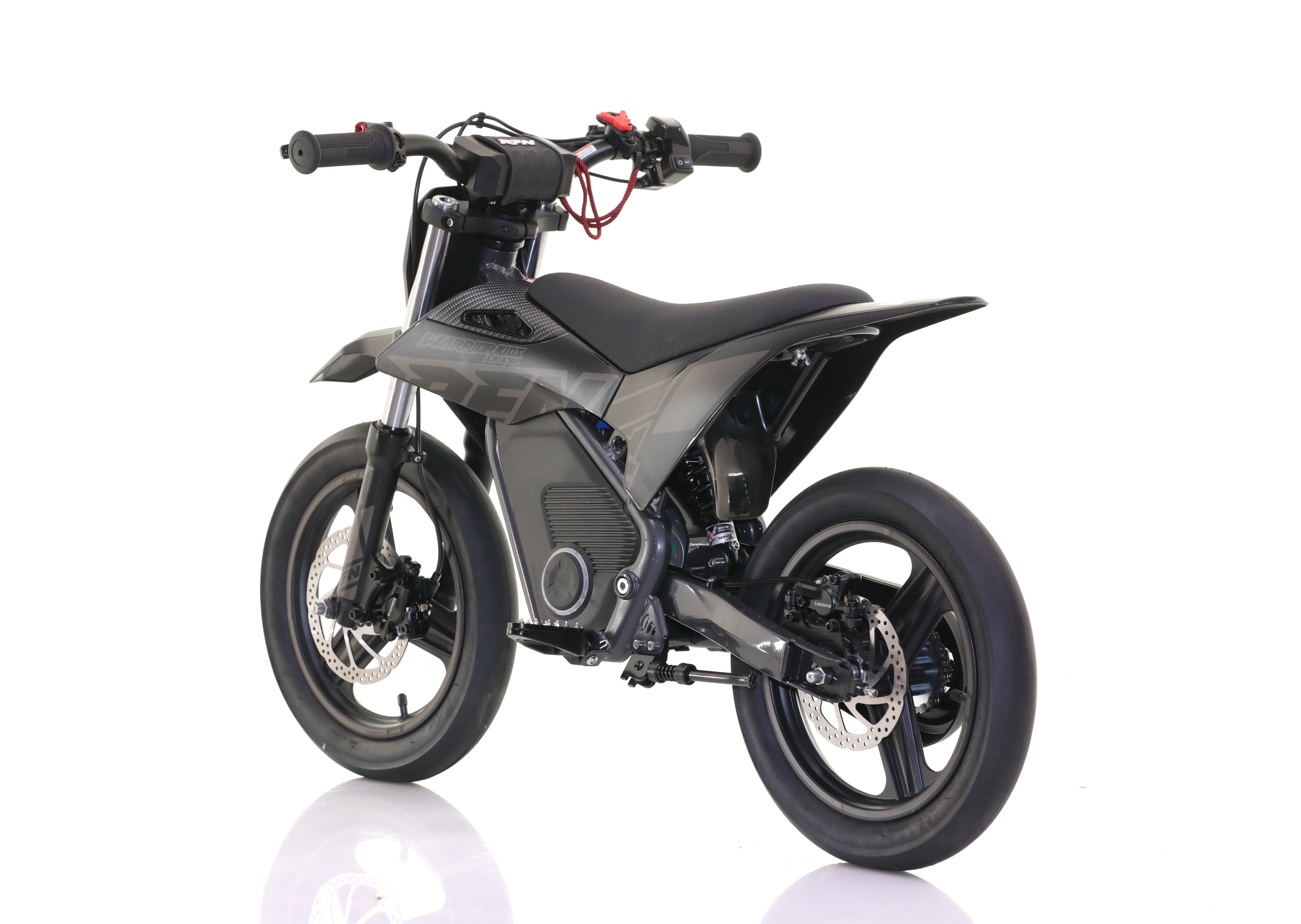RFN Warrior SX-E700 R SM 14-inch Kids Electric Supermoto Bike | Black/Grey