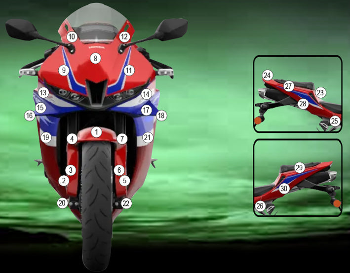 Eazi-Grip Stone Chip Protection Kit | Clear - Gloss | Honda CBR600RR-R 2024>Current-Paint Protection-Pyramid Motorcycle Accessories
