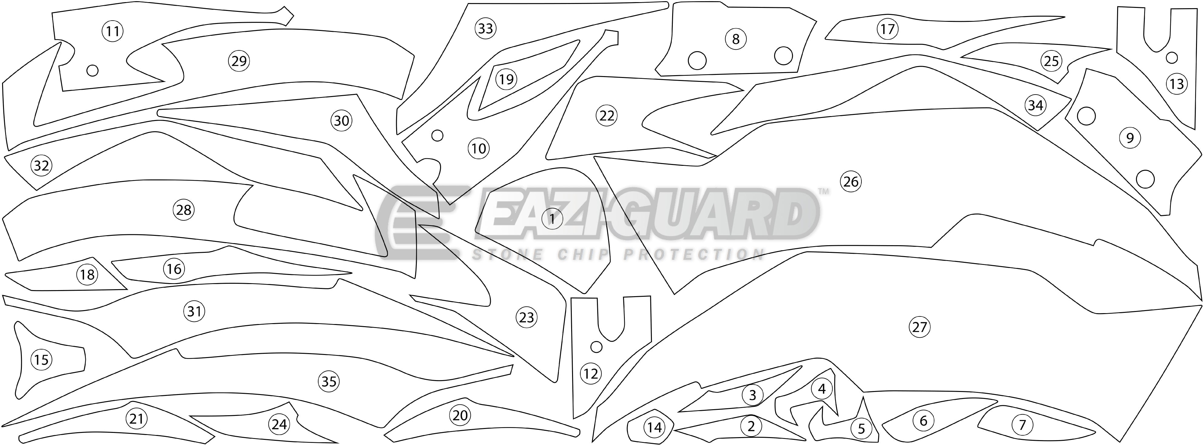 Eazi-Grip Stone Chip Protection Kit | Clear - Gloss | Kawasaki Ninja ZX-6R 2019>2021 -  Shop name