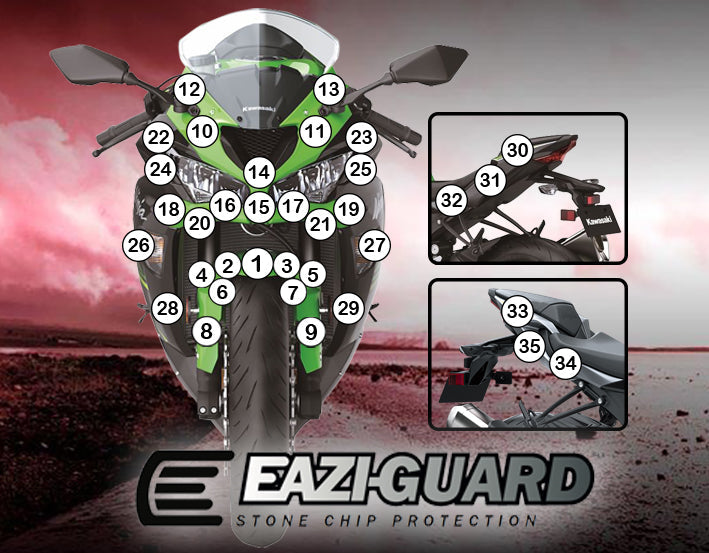 Eazi-Grip Stone Chip Protection Kit | Clear - Gloss | Kawasaki Ninja ZX-6R 2019>2021 -  Shop name