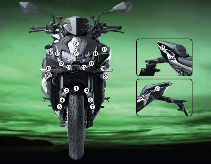 Eazi-Grip Stone Chip Protection Kit | Clear - Gloss | Kawasaki ZH2 2023>Current-Paint Protection-Pyramid Motorcycle Accessories
