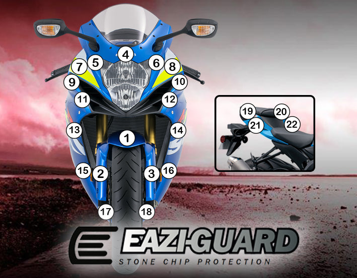 Eazi-Grip Stone Chip Protection Kit | Clear - Gloss | Suzuki GSX-R750 2011>2017 -  Shop name