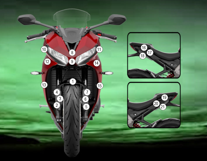 Eazi-Grip Stone Chip Protection Kit | Clear - Gloss | Triumph Daytona 660 2024>Current -  Shop name