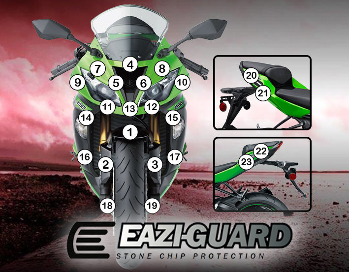 Eazi-Grip Stone Chip Protection Kit | Clear - Matte | Kawasaki Ninja ZX-6R 2013>2016 -  Shop name