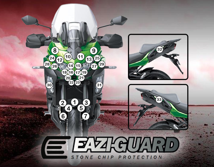 Eazi-Grip Stone Chip Protection Kit | Clear - Matte | Kawasaki Versys 1000 2019>2024 -  Shop name