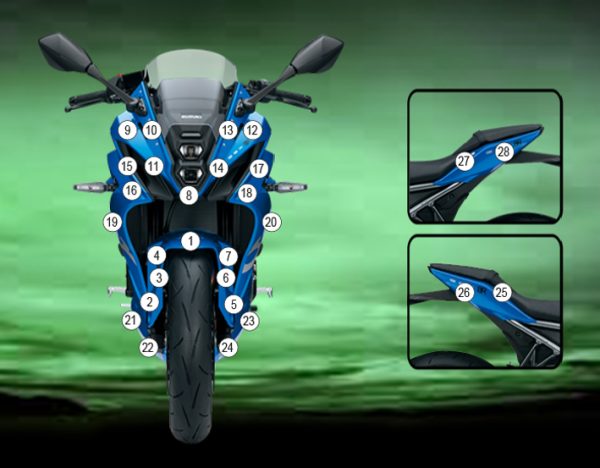 Eazi-Grip Stone Chip Protection Kit | Clear - Matte | Suzuki GSX-8R 2024>Current-GGUARDSUZ009M-Paint Protection-Pyramid Motorcycle Accessories