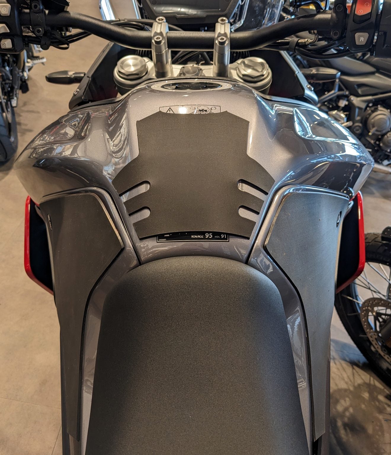 Eazi-Grip Wrap Around Tank Grip | Silicone - Charcoal | Triumph Tiger 900/850 Sport 2020>2023 -  Shop name