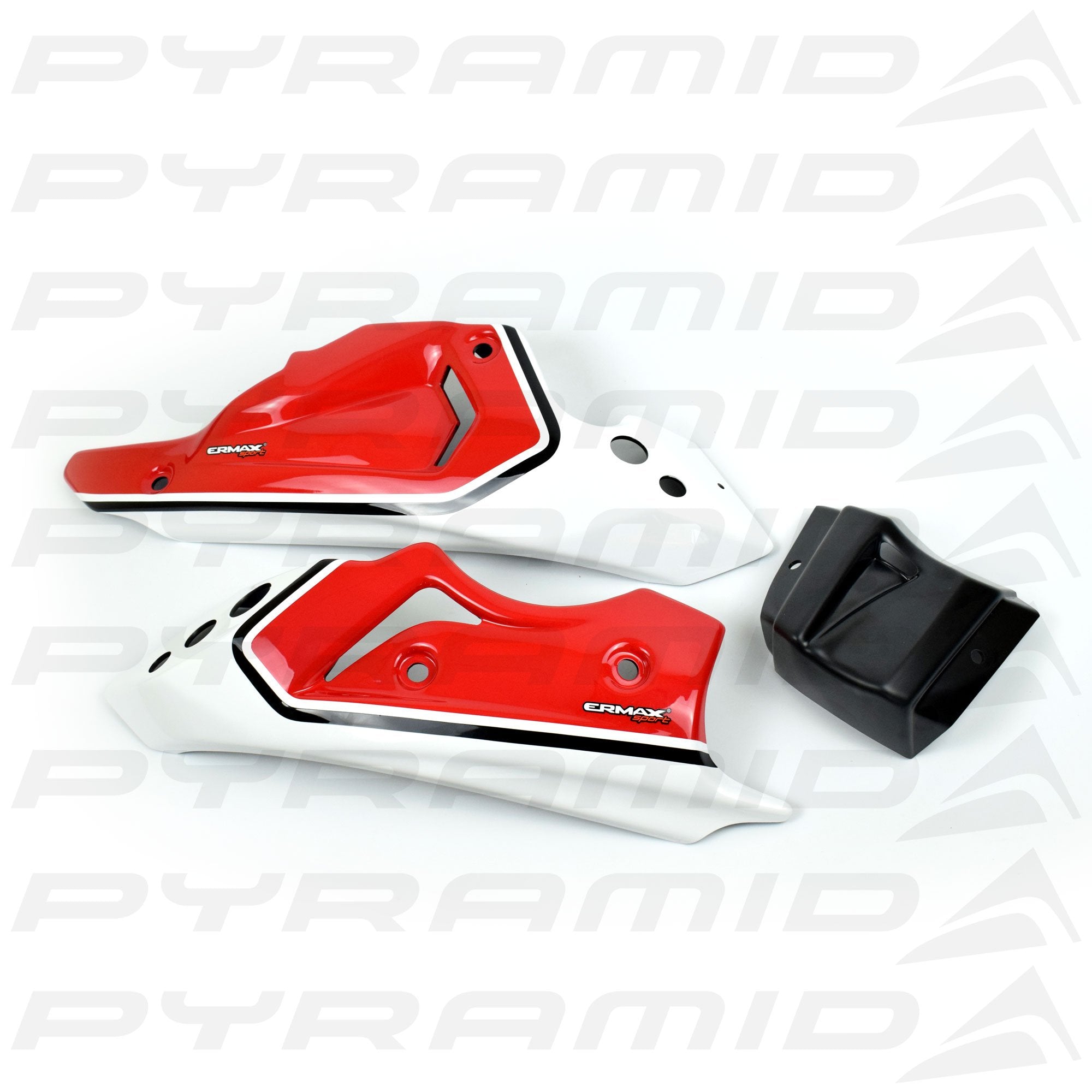 Ermax Belly Pan | Basic White Vivid Red Cocktail 1/Racing Red/ [VRC1] Black | Yamaha XSR 700 2016>2021-E8902DW111-Belly Pans-Pyramid Motorcycle Accessories