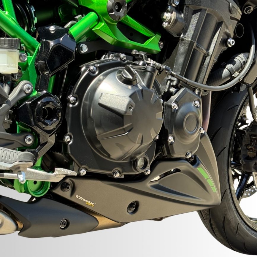Ermax Belly Pan | Matte Grey Metallic/Spark Black [739]/Blazed Green [45Q] | Kawasaki Z 900 2025>Current-Belly Pans-Pyramid Motorcycle Accessories