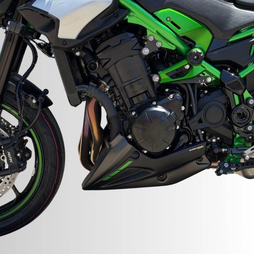 Ermax Belly Pan | Matte Grey Metallic/Spark Black [739]/Blazed Green [45Q] | Kawasaki Z 900 2025>Current-Belly Pans-Pyramid Motorcycle Accessories