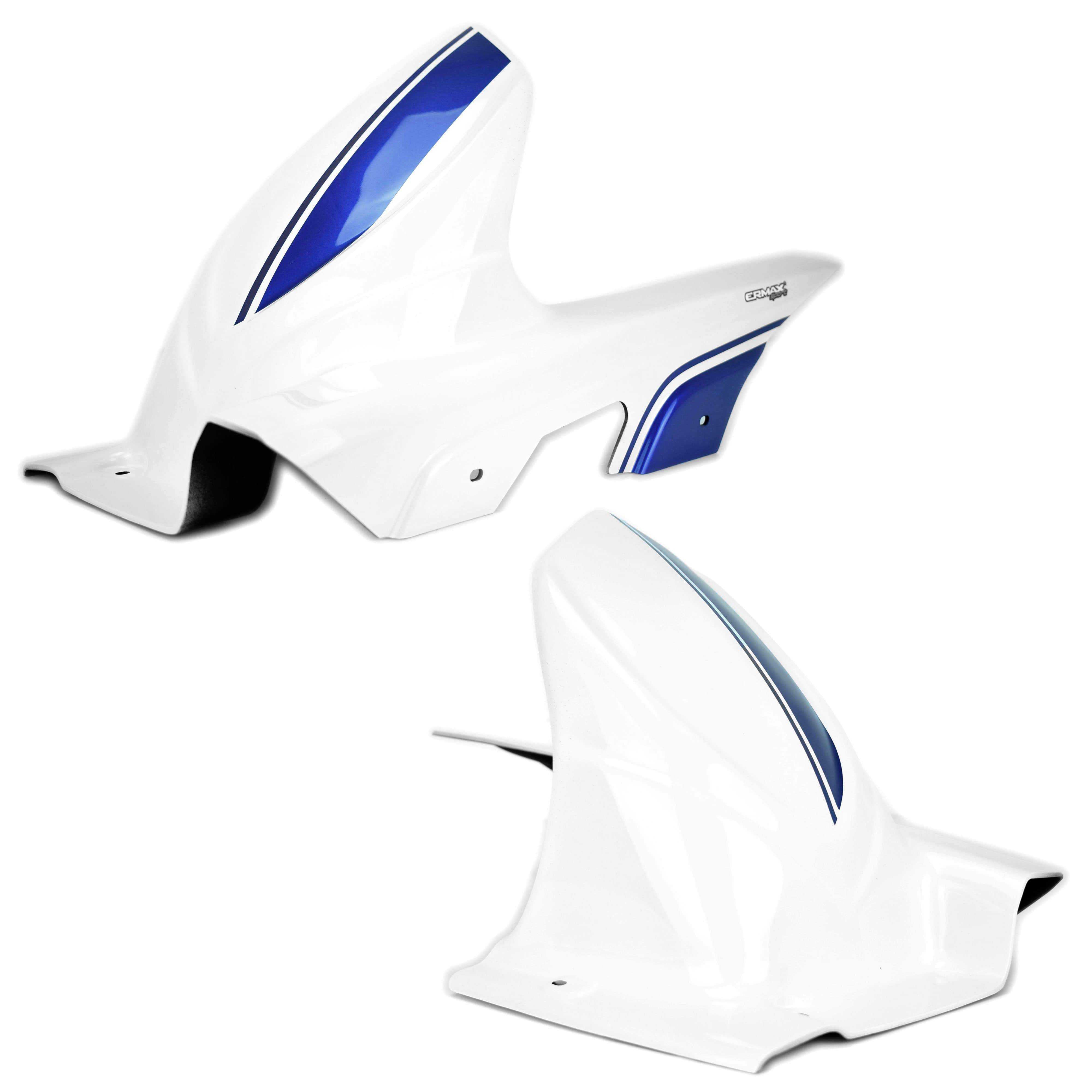 Ermax Hugger | Metallic White/Metallic Blue (Pearl Glacier White/Pearl Vigour Blue) | Suzuki SV650 2016>2018-E730472113-Huggers-Pyramid Motorcycle Accessories