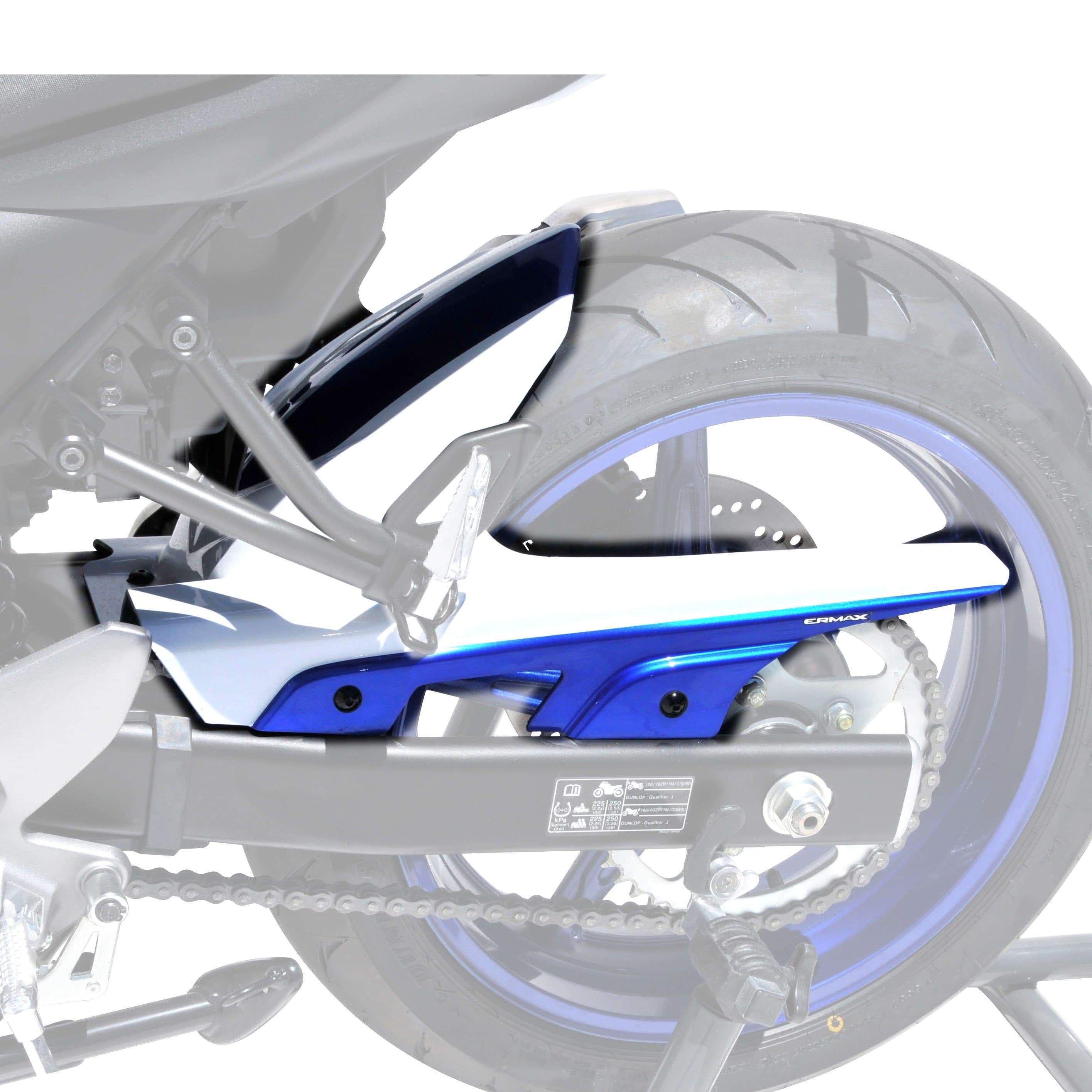 Ermax Hugger | Metallic White/Metallic Blue (Pearl Glacier White/Pearl Vigour Blue) | Suzuki SV650 2016>2018-E730472113-Huggers-Pyramid Motorcycle Accessories