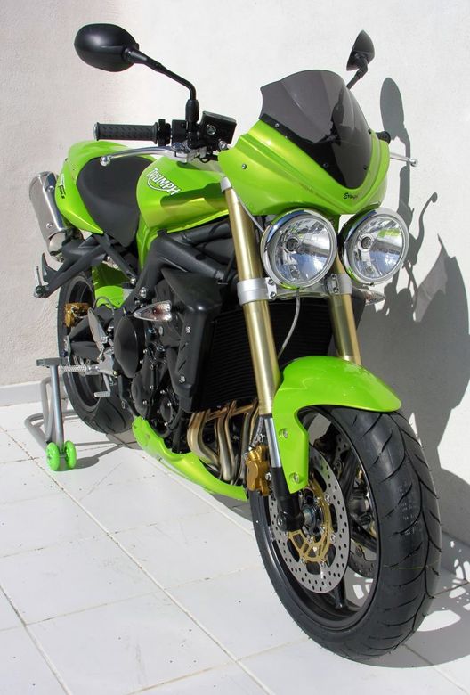 Ermax Nose Fairing | Roulette Green [HG] with Dark Smoke Screen | Triumph Street Triple 675 2008>2010 -  Shop name