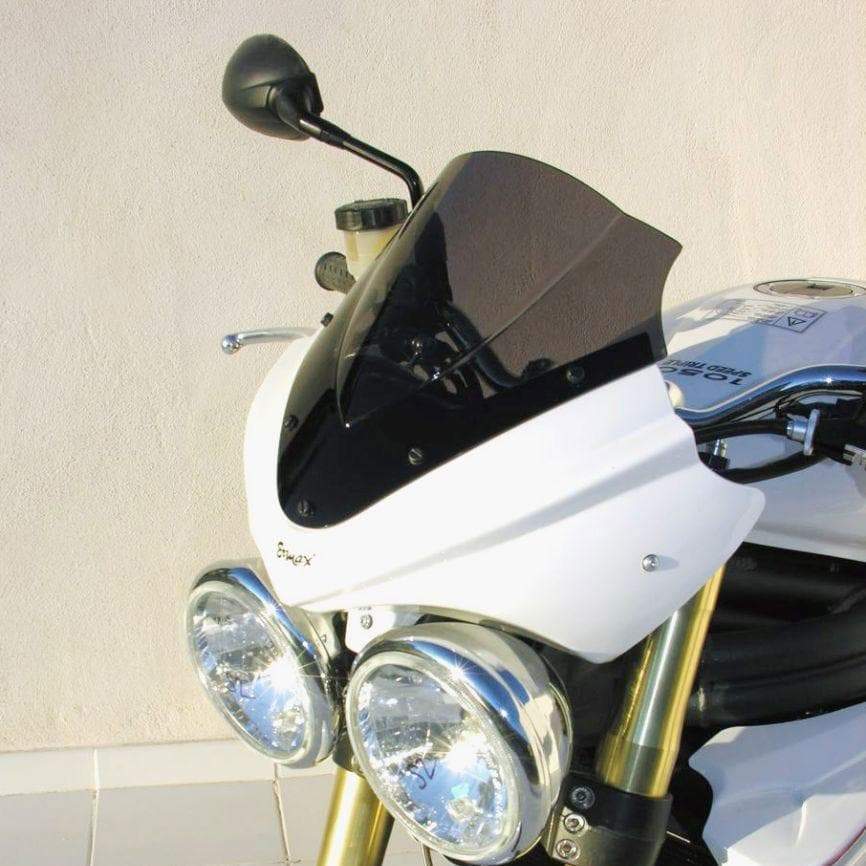 Ermax Nose Fairing | White with Dark Smoke Screen | Triumph Speed Triple 1050 2005>2007-Screens-Pyramid Motorcycle Accessories